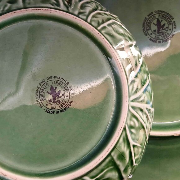 FUN Green Bordallo Pinheiro Cabbage Plate and 2 Salad Bowls Set - Picture 8 of 9